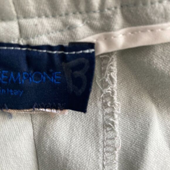 Piazza Sempione Pants Womens 30x29 Beige Light Green Ankle Slit - Picture 4 of 10